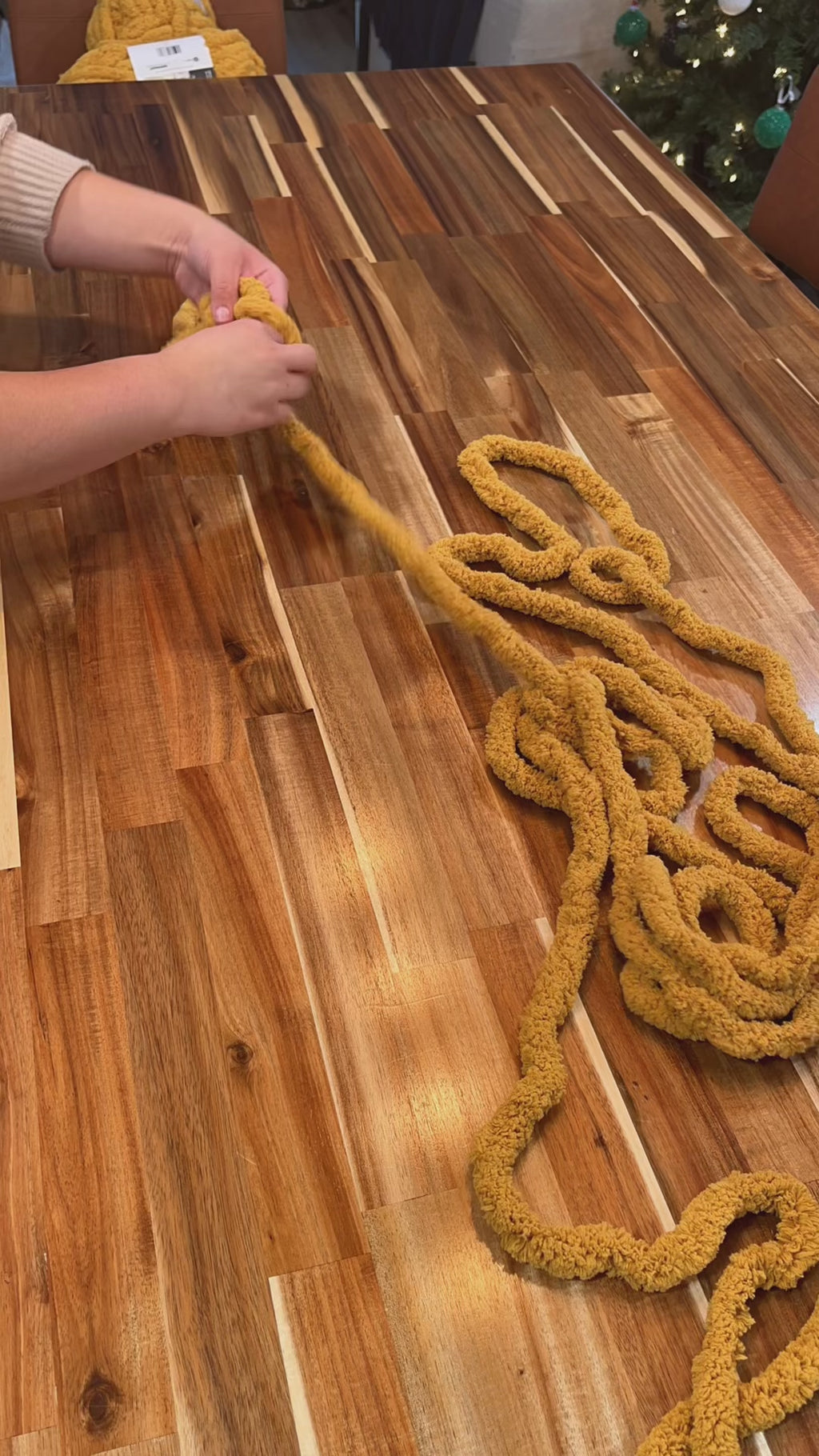 Hand-Knit Chenille Throw Blanket